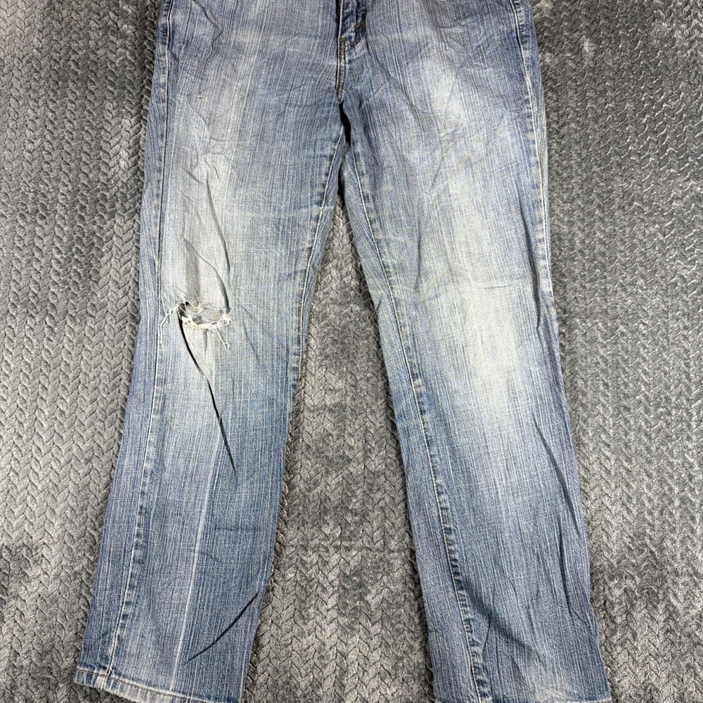 Levis 505 Jeans Womens 10 Short‎ Blue Straight Leg Mid Rise Stretch Medium Wash